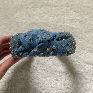 Lele Sadoughi denim crystal headband